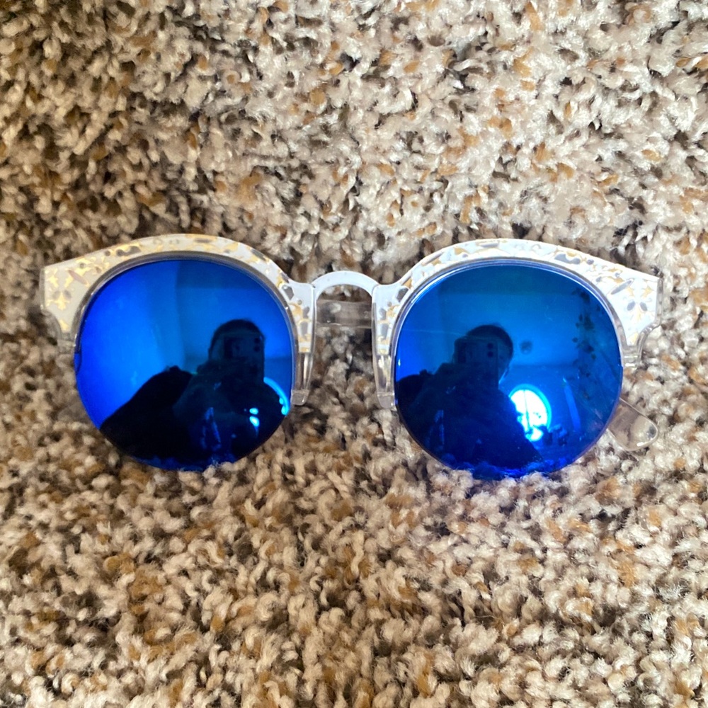 Blue with white marble sunglasses